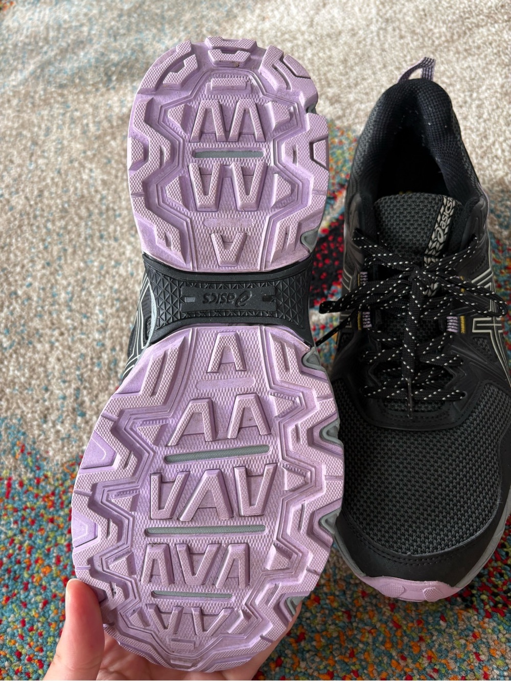 Asics Women's Black & Purple Gel Venture 8 Running Shoes - Picture 3 of 5